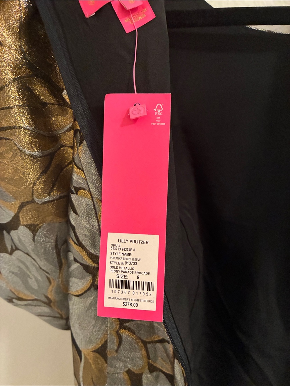 Lilly Pulitzer Gold and Silver Floral Mini Dress - Picture 3 of 4